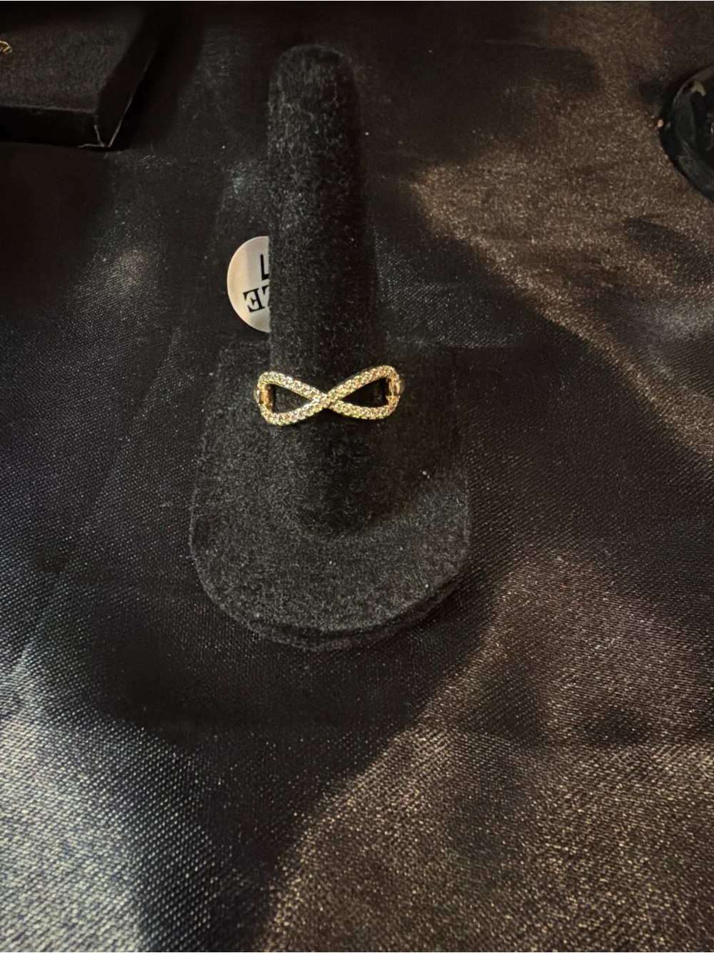 Gold plated Infinity Ring with Cubic Zirconia Accents